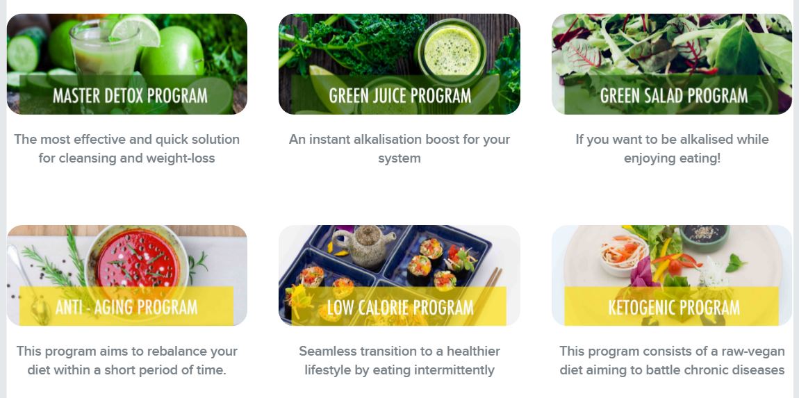 Different detox programs available at The LifeCo Phuket